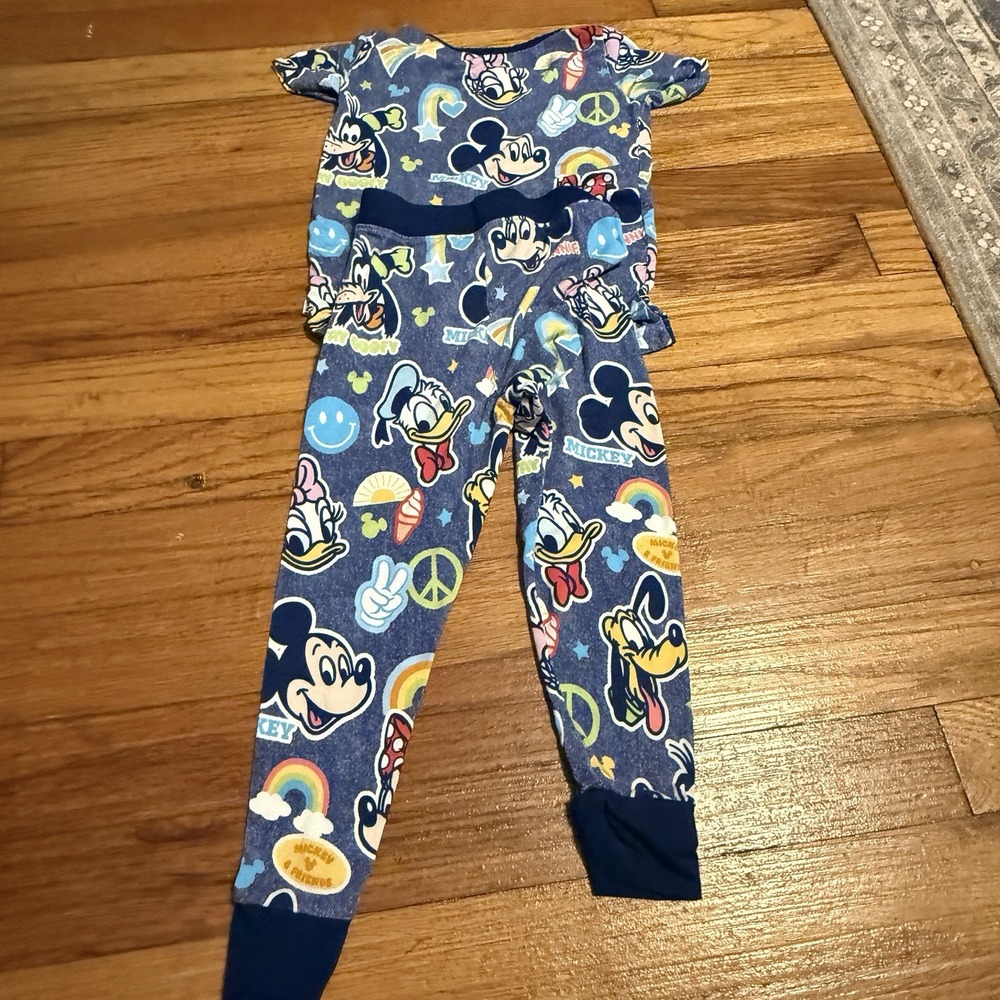 Little Sleepies Navy/Blue Disney Mickey And Friends 2 Piece PJ Set 18-24 Months